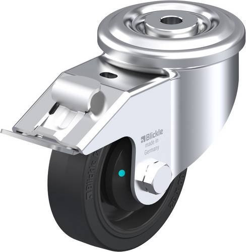 Blickle Lenkrolle LKR-POEV 100KAD-FI mit Feststeller in Schwarz und Silber, Rad-Durchmesser: 100 mm, Tragfähigkeit: 200 kg - Bild 1
