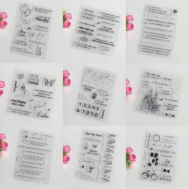 AZSG Transparente Silikonstempel mit deutschen Segenssprüchen für Scrapbooking und Bastelarbeiten - Bild 1