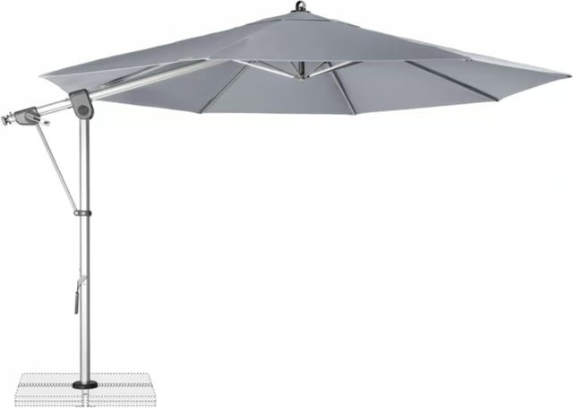 Doppler Ampelschirm Expert 350 Pendel in Hellgrau inklusive Schutzhülle mit Durchmesser: 350 cm - Bild 1