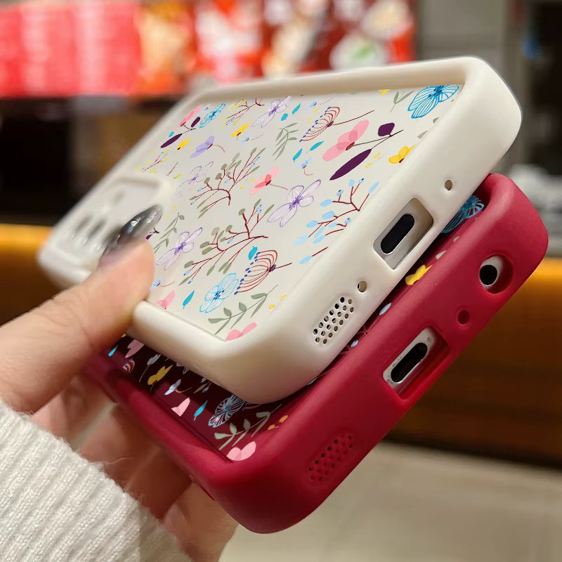 Samsung Handyhülle mit Blumenmuster in Pink und Multicolour für Galaxy S25 S24 S23 Ultra Plus und weitere Modelle, TPU Cover - Bild 3