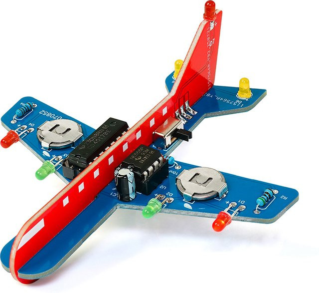 DIY NOW Flugzeug-Elektronik-Bausatz, LED-Fließlicht Flugzeugmodell, DIY Elektronik-Schweißübungsset - Bild 1