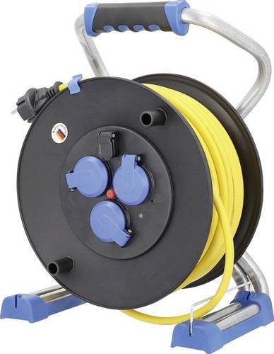 AS Schwabe Kabeltrommel 22631 Gelb mit 40 m Kabellänge und Schutzkontakt-Stecker - Bild 1