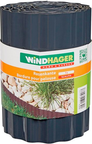 WINDHAGER Rasenkante aus Kunststoff in Grau und Anthrazit, Höhe: 20 cm, Länge: 9 m - Bild 1