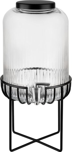 APS Getränkespender URBAN aus Glas und Metall, 7 l, transparent/schwarz, B/T/H: 22 x 22 x 45 cm - Bild 1