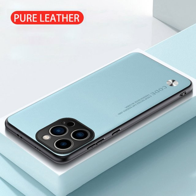Luxus PU Ledertasche Fudusaidman Schutzhülle für iPhone 17 Air 16 16E 15 14 Plus 13 12 Mini 11 Pro Max aus weichem Silikon in Lila und Blau - Bild 1