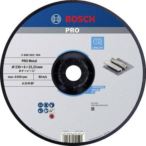 Bosch Schruppscheibe gekröpft für Stahl, Grau, Durchmesser: 230 mm - Bild 1