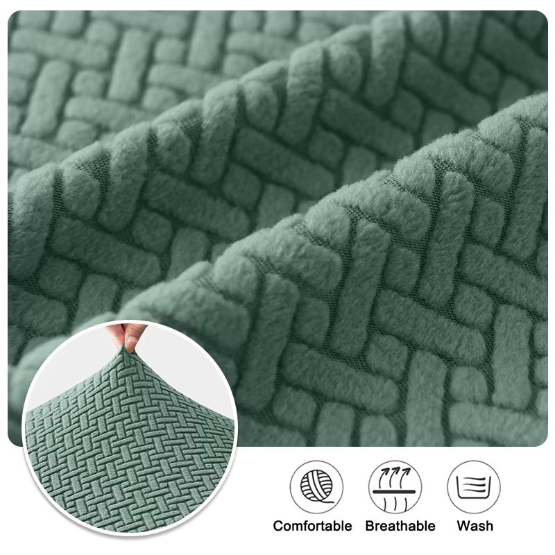2-teiliges Set Leorate Jacquard Polar Fleece Sitzkissenbezüge für Camper und Wohnmobile in rechteckiger Form - Bild 5