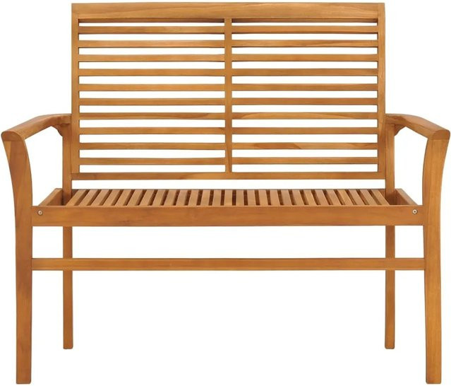 vidaXL Gartenbank aus Teakholz in Braun, Breite: 112 cm, Höhe: 55 cm, Tiefe: 94 cm - Bild 1