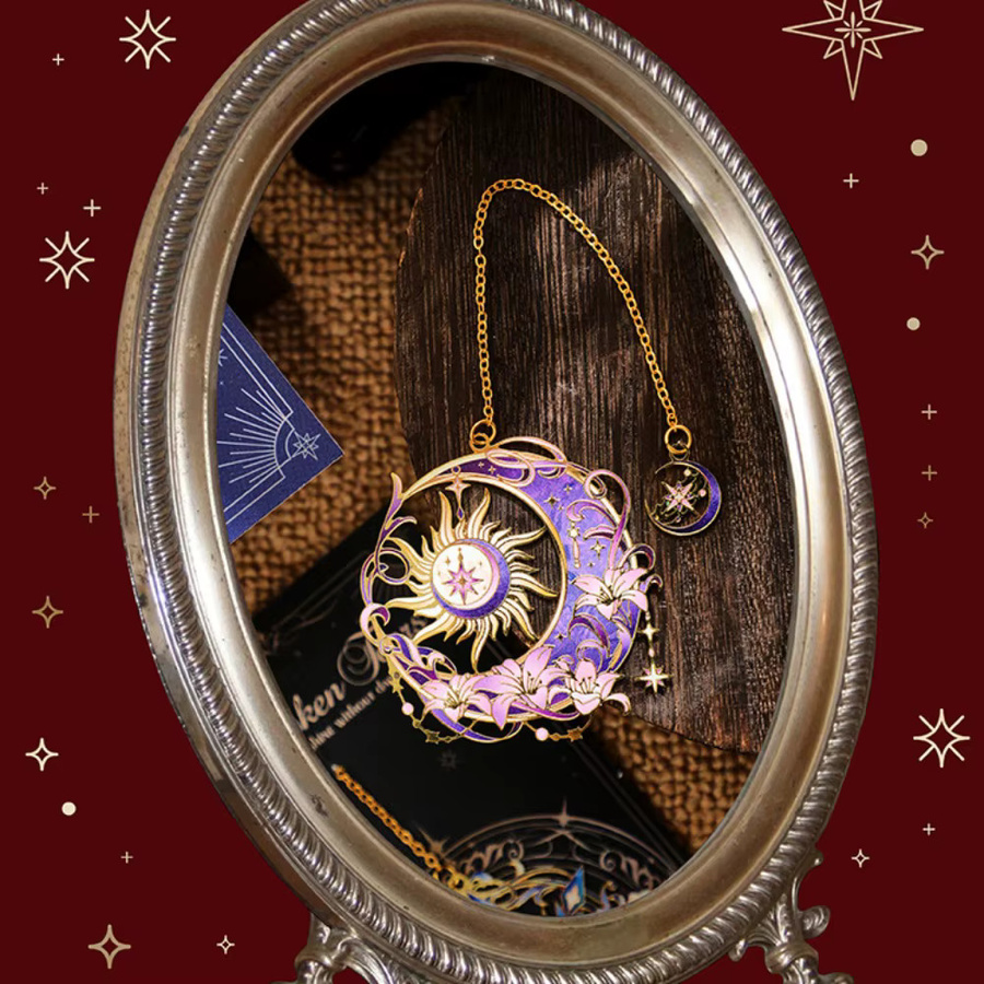 TWBEB Vintage-Lesezeichen aus Metall in Gold mit Kette - Bild 1