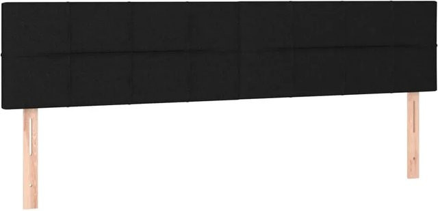 vidaXL LED Kopfteil in Schwarz mit integrierter Beleuchtung und USB-Ladeanschluss, Stoff, B: 200 cm, H: 78-88 cm - Bild 1