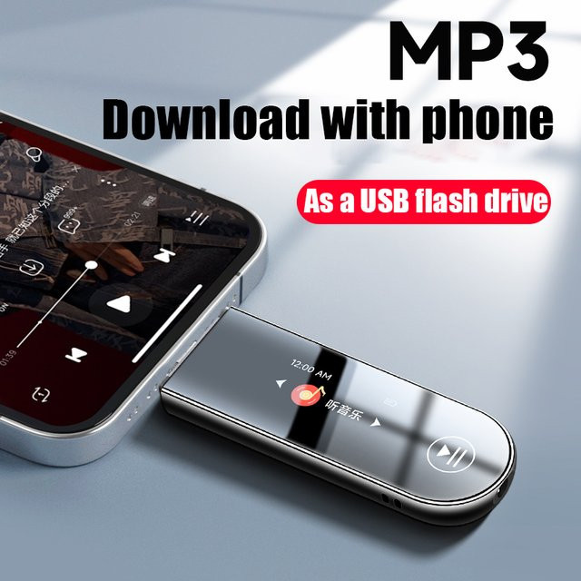 Famue Mini MP3-Player mit Bluetooth 5.3 und USB-C in Schwarz, tragbarer Audio-Player mit Lautsprecher und Aufnahmefunktion für verlustfreies Audio - Bild 1