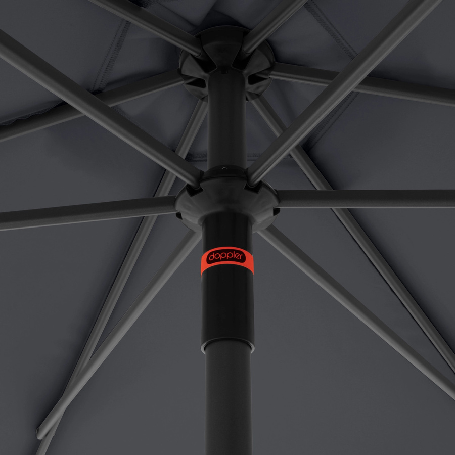 Doppler myZone Sonnenschirm Marktschirm mit Push-Up Mechanik in Anthrazit, Durchmesser: 300 cm - Bild 3