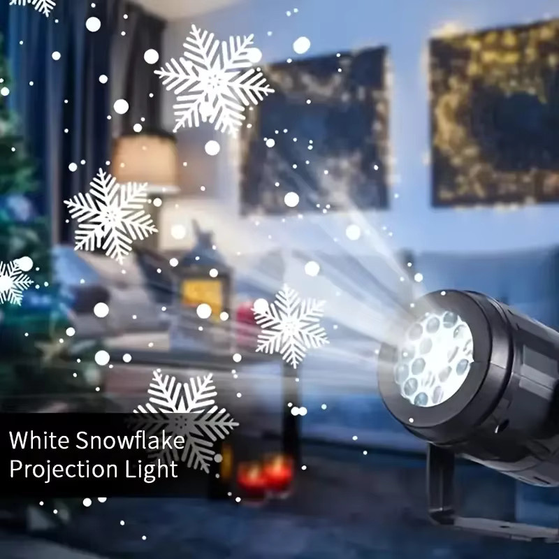 Leclstar USB Weihnachts-Schneeflocken-Projektor in Schwarz mit rotierendem Urlaubsmuster für die Innenraumdekoration - Bild 2