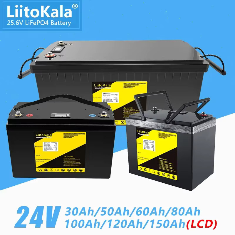 LiitoKala LiFePO4 Batterie 24V Schwarz für Wohnmobile, Golfcarts und Solar-Windenergie-Speicher - Bild 1