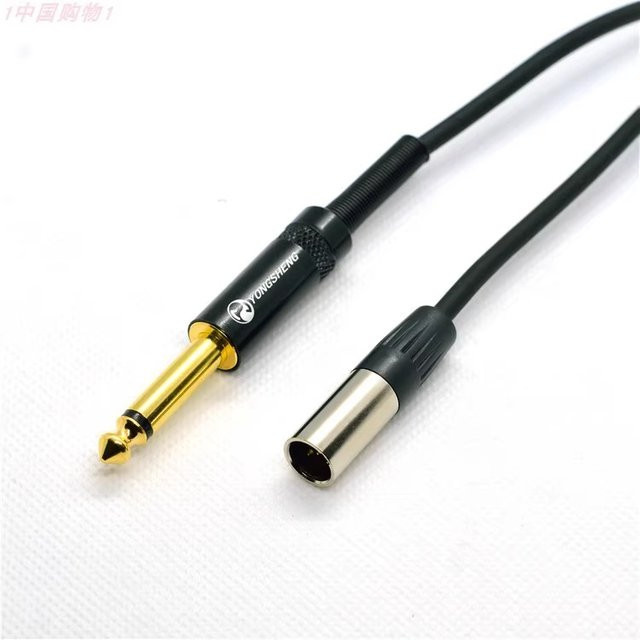 KNONEWIN Mini 3Pin XLR TA3F auf 6,35 mm Klinke Kabel in Schwarz für AKG und Samson Bodypack Sender - Bild 1