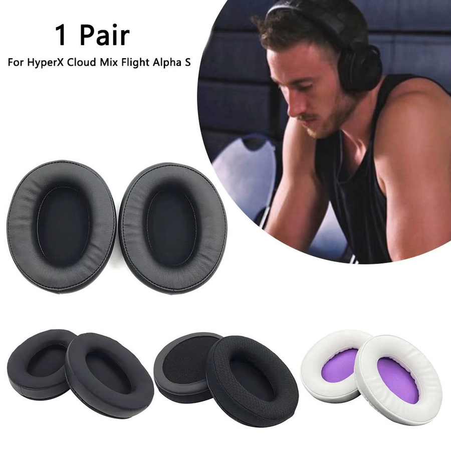 HyperX Ersatz-Ohrpolster aus Leder in Schwarz für Cloud Mix Flight Alpha S Headset-Kopfhörer, 1 Paar - Bild 4