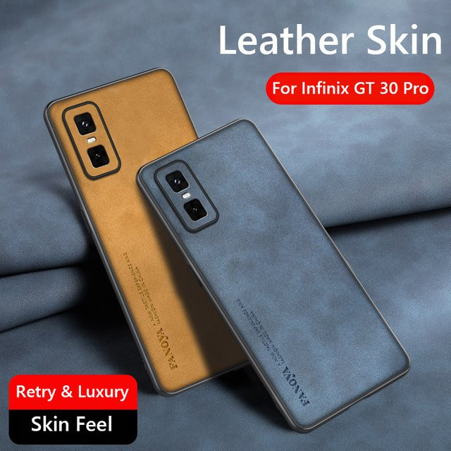 Infinix Schutzhülle für Infinix GT 30 Pro 5G in Blau mit Retro Leder-Optik und stoßfestem Silikon-Design - Bild 1