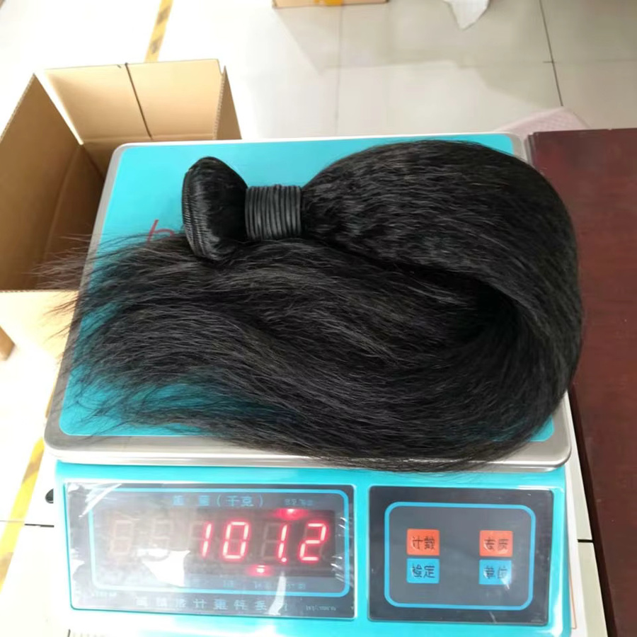 BINF Kinky Straight Echthaar-Bündel, Brasilianisches Naturhaar, Schwarz, Unisex - Bild 3