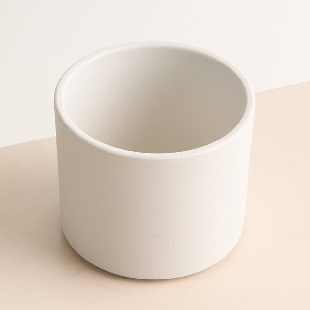 Minimalistischer Keramik Übertopf von BLUME2000 in Weiß, Höhe: 13,5 cm, Durchmesser: 13,0 cm - Bild 1