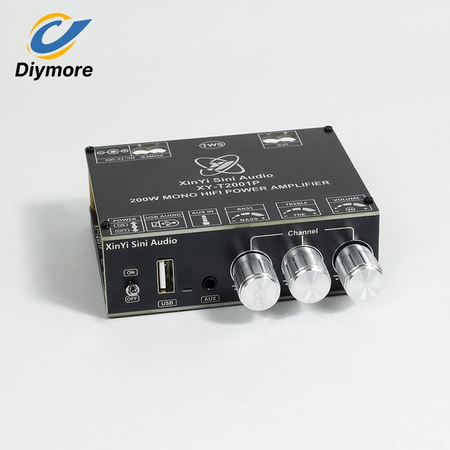 diymore XY-T2001P Kabelloser Audio-Verstärker 200W Mono TWS Stereo-System mit TPA3221 Chip und Bluetooth in Schwarz - Bild 1
