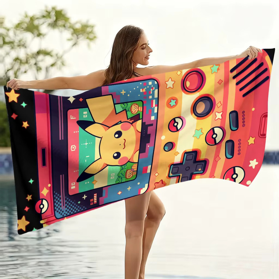 Potdemiel Pikachu Strandtuch, schnelltrocknendes Handtuch in Multicolour, B/H: 60 x 40 cm - Bild 5