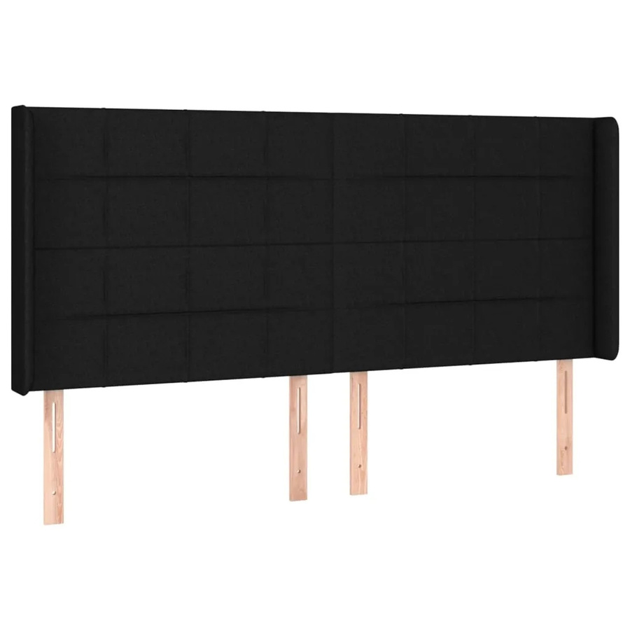 vidaXL LED Kopfteil Schwarz mit USB-Ladeport und integrierter Beleuchtung, Breite: 183 cm, Tiefe: 16 cm, Höhe: 118 cm - Bild 2