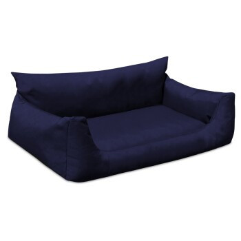 Tierlando NEMO Hundebett Hundesofa in Dunkelblau mit abnehmbarem Bezug und erhöhter Kante, B/T/H: 65 x 80 x 20 cm - Bild 3