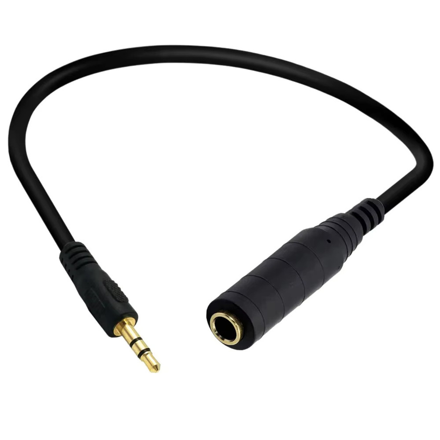 BSN Audio Verlängerungskabel von 3,5 mm Klinke auf 6,35 mm Klinke, Schwarz - Bild 4