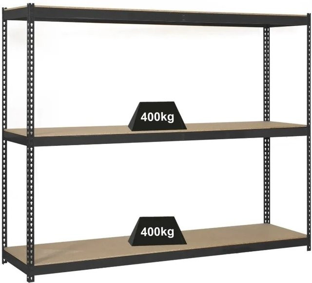 PROREGAL Schwerlastregal Mid Wood Yeti Anthrazit H 150 x B 150 x T 60 cm mit verstellbaren Fachlasten bis 400 kg - Bild 1