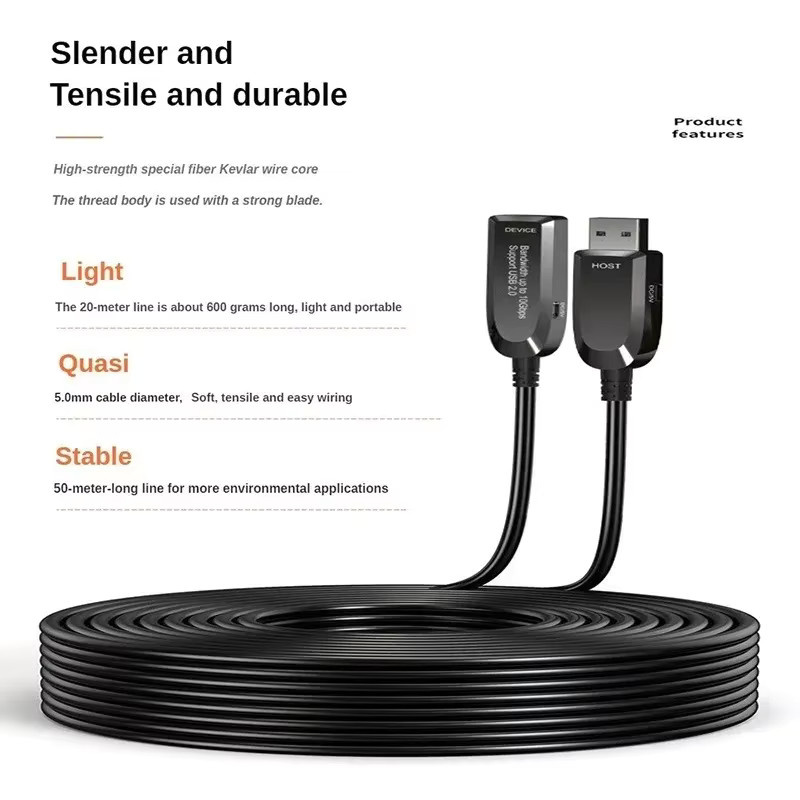 Jasoz USB 3.0 Glasfaserkabel AOC-Verlängerungskabel mit 10 Gbit/s in Schwarz, kompatibel mit USB 2.0 für HDD-Gehäuse, Digitalkameras und Tastaturen - Bild 4