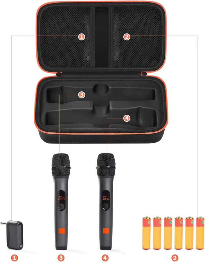 Schutzhülle für JBL Wireless Two Microphone System, Universelle Handheld Dual Mic Reisetasche, Schwarz - Bild 3