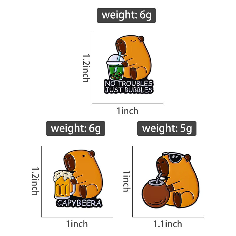 Miss Zoe Anstecknadeln Capybara-Trink-Emaille, Kinder - Bild 3