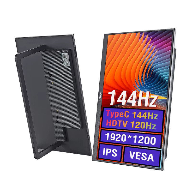 Anmite Tragbarer Monitor 16 Zoll mit 144Hz, 1920x1200 Auflösung und 300Cd/m² Helligkeit in Schwarz - Bild 2