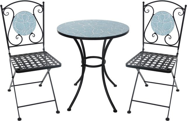 HTI-Living Esstisch-Set Celia Blätter in Multicolour aus Metall im Boho Style für Garten, Balkon und Terrasse - Bild 1