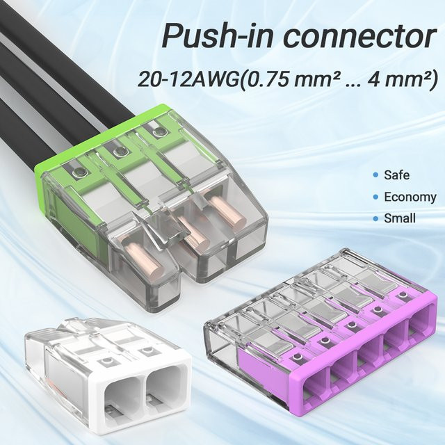Schnellverbinder Set für 20–12 AWG Elektrokabel zur sicheren und praktischen Verkabelung in 20 oder 50 Stück - Bild 1