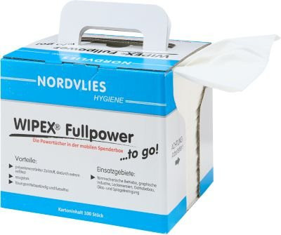 WIPEX Reinigungstücher Fullpower in Weiß, fusselfrei und extrem reißfest in der Spenderbox - Bild 1