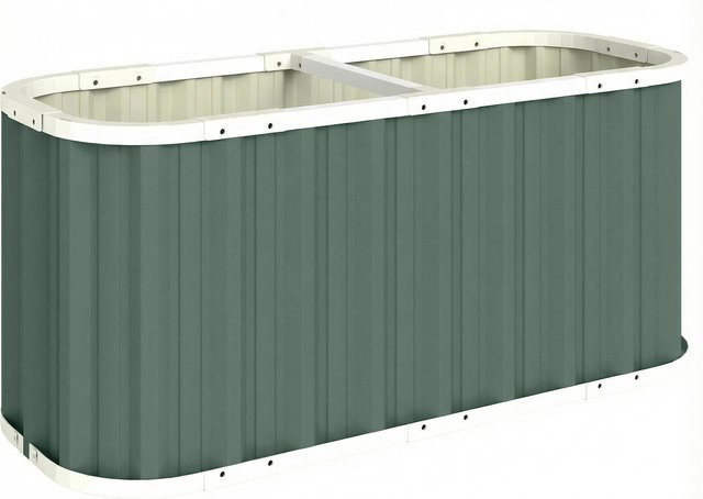 Outsunny Hochbeet aus Metall für den Garten mit Schutzkanten, Pflanzenetiketten und Handschuhen, H x B x T: 61 x 136 x 53 cm - Bild 1