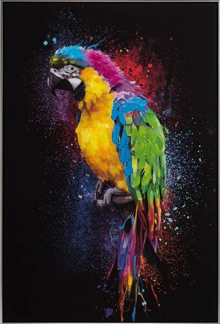 Art Universe Leinwandbild Farbenprächtiger Papagei in Multicolour, Modernes Wandbild mit Tiermotiv, Breite: 82 cm, Höhe: 122 cm - Bild 1