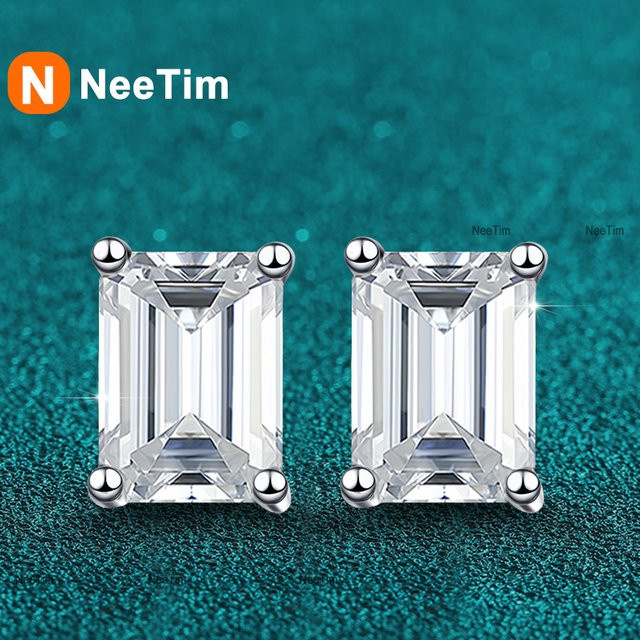 NeeTim Ohrstecker Moissanit, 925 Sterling Silber, Damen - Bild 1