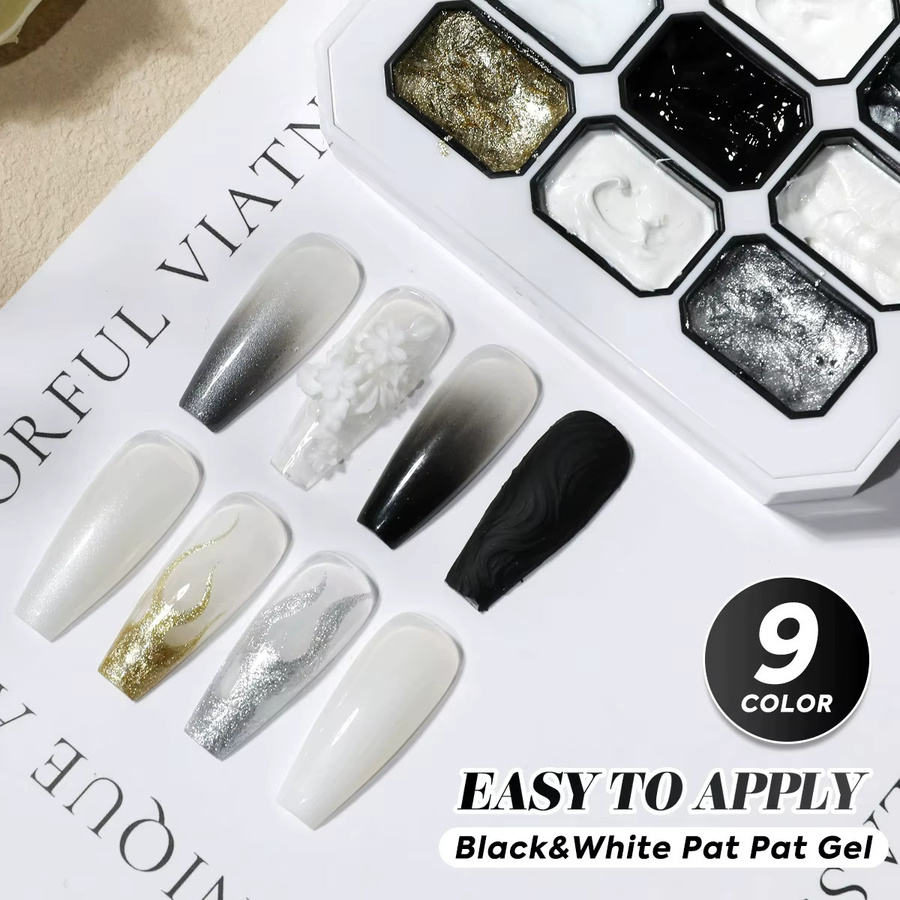 Nagellack, Schwarz-Weiß, Glänzend - Bild 4