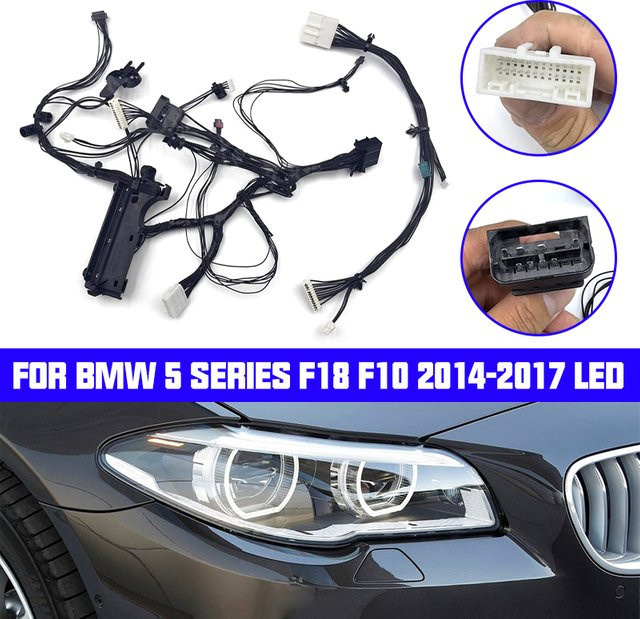 GaGaDi High-End-LED-Scheinwerfer Kabelbaum und interne Verkabelung inklusive Follow-Up-Line-Gruppe für BMW 5er F18 F10 2014–2017 in Schwarz - Bild 1