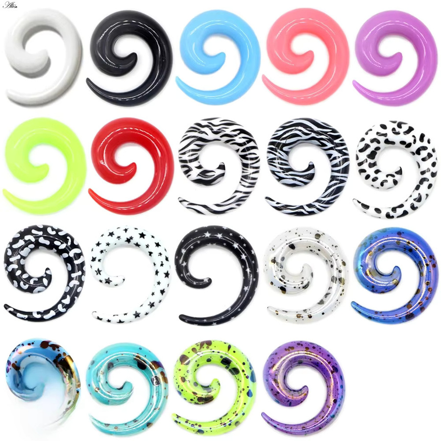 Alisouy Ohrdehner, Acryl, Spiral, Bunt, Unisex, 1,2-20mm - Bild 1