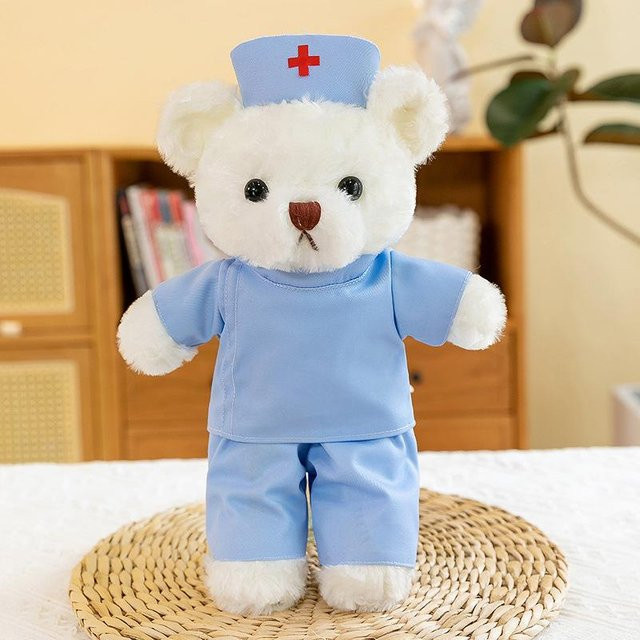 Bär Puppe Arzt Krankenschwester Uniform, Plüschtier, 30cm - Bild 1