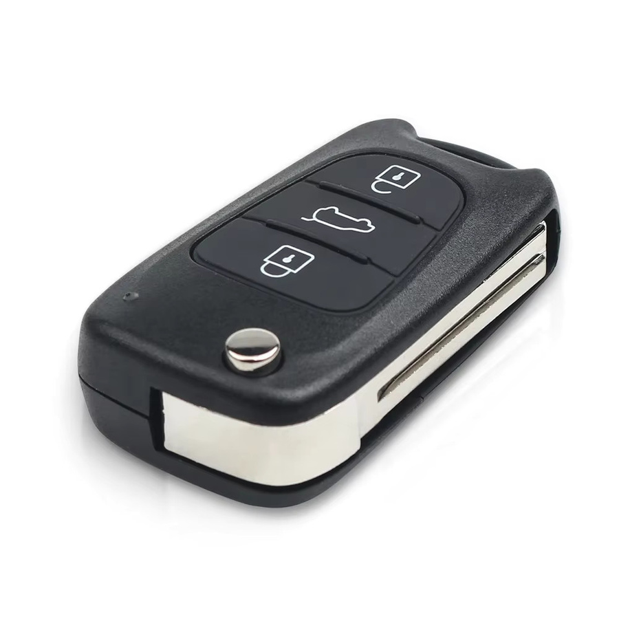 KEYYOU Auto Fernbedienung Schlüssel für Hyundai I20 I30 IX35 Avante, 433 MHz, ID46 Chip, 3 Tasten Flip Schlüssel in Schwarz - Bild 2