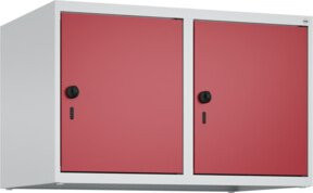 C+P Aufsatzschrank 7035/3003 mit 2 Abteilen und Sicherheits-Drehriegel, B/T/H: 50 x 80 x 50 cm, Lichtgrau/Rubinrot - Bild 1