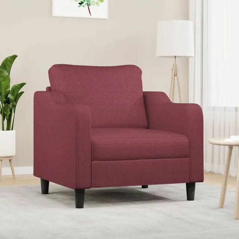 Modernes Vidaxl Sessel in Rot mit Stoffbezug und Metallgestell, Breite: 60 cm - Bild 1