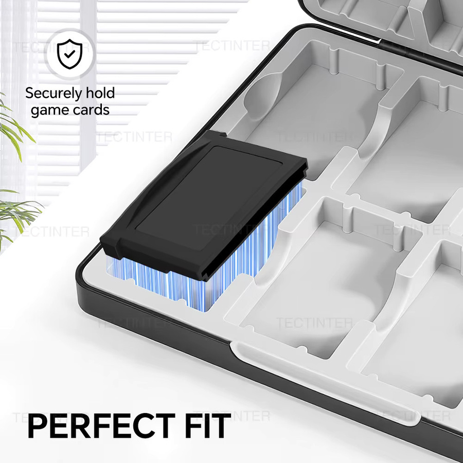TECTINTER 16-in-1 Magnetische Tragbare Spielkarten-Aufbewahrungsbox für GB/GBA/GBC in Schwarz - Bild 3