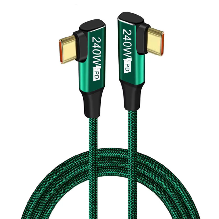 240W Typ-C-Kabel mit 90-Grad-Winkel für PD-Schnellladung und Datentransfer in Schwarz - Bild 5