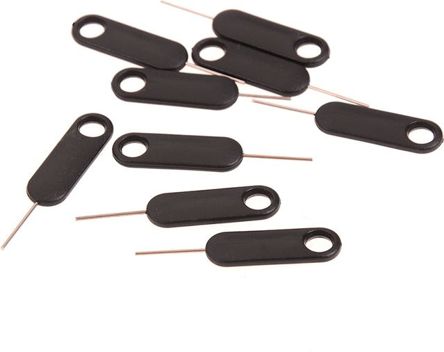 10er Set Universal SIM-Karten-Auswurfnadel in Schwarz für Smartphones von Huawei, Xiaomi und iPhone - Bild 1