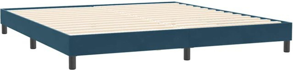 Polsterbett vidaxl aus Samt und Holzwerkstoff in Blau, B/T/H: 200 x 220 cm - Bild 1